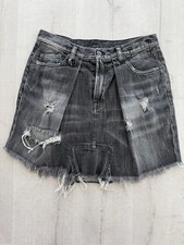 R13 Miniskirt Black Distressed