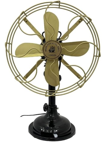 Vintage brass desk fan - brass,
