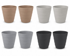2Pcs Ribbed Plant Pot 19.5cm