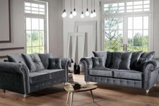 Velvet Grey Sofa Set 3+2+1 /