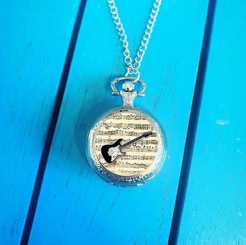 Electric guitar pocket watch - guitar,