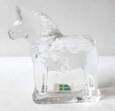 Lindshammar Swedish Crystal Glass Dala Horse