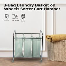 3-Bag Laundry Basket on Wheels