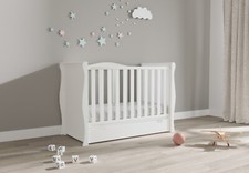 Baby willow white sleigh cot - white,