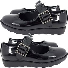 girls school shoes buckle mary jane strap womens casual dolly pump loafer size