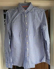 Charles TYRWHITT Woman Classic Shirt UK 14 New Blue White Gingham Check Cotton 