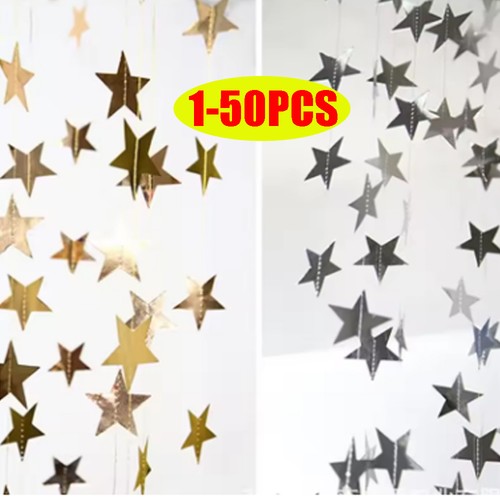 50pcs paper star garland - 50pcs, 4m