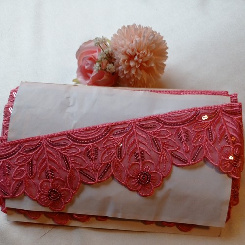 New yards coral pink organza - new,