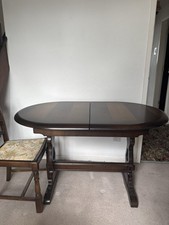 Extendable Priory Dark Wood Dining Table And 4 Matching Chairs