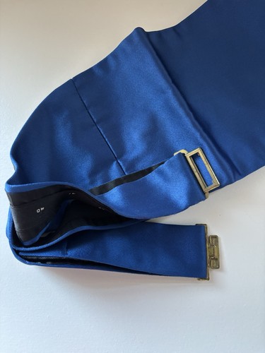 Vintage cummerbund blue satin - cummerbund,