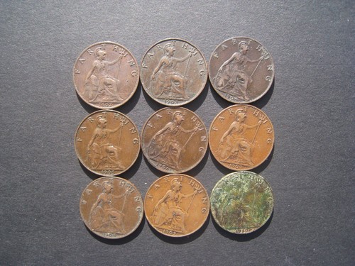 Edward vii farthing set 1902 - edward,