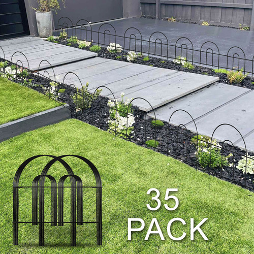 35pcs garden fence black - fence,