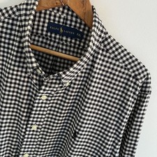 Polo Ralph Lauren Shirt 2XL XXL Mens Black Gingham Check Long Sleeve Button Down