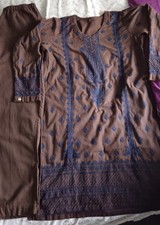 Khaddar Cotton 3piece Asian Suit winter Shalwar Salwar Kameez Size L-XL 