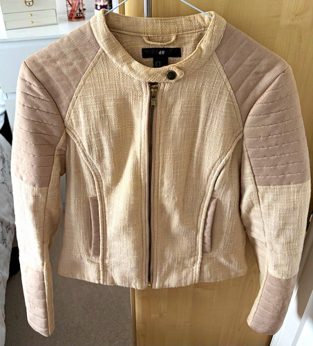 Beige tweed jacket full - h&m,