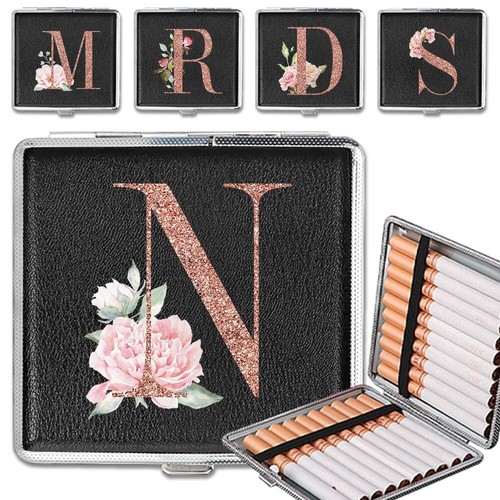 Black cigarette case box metal - black,