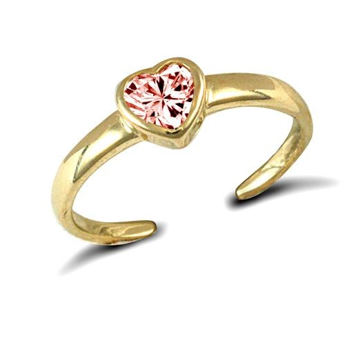 Toe ring 9ct yellow - toe, pink