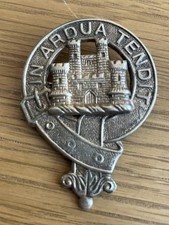 White Metal Clan Crest Badge For Clan Malcolm or possibly Clan MacCallum