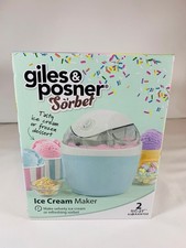 Giles &Posner Electric Ice Cream Maker Frozen Dessert Machine Sorbet Pastel Blue