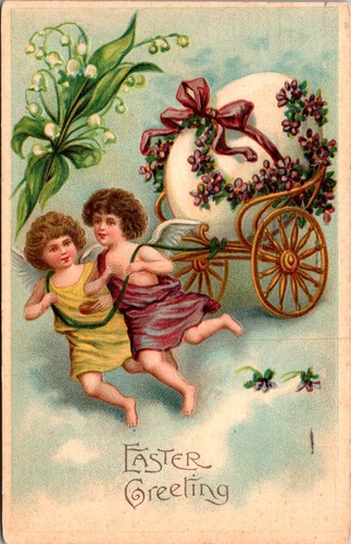Antique easter angels egg - angels,