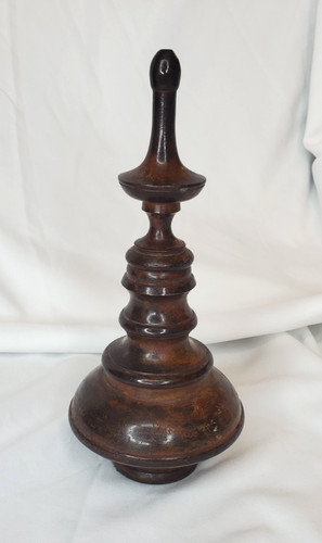 Antique treen wooden wig stand - treen,