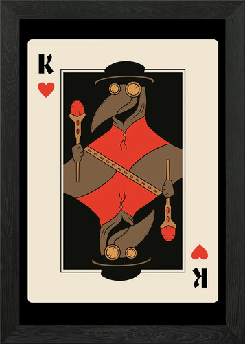 Plague doctor card framed - doctor, wall
