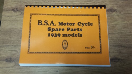 Bsa parts book 1939 models - book, c10