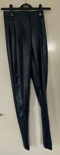 MARKS & SPENCER FAUX LEATHER TROUSERS BROWN SIZE 10 REGULAR BNWT FREE P & P