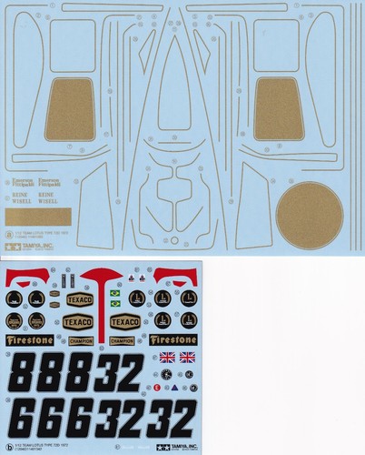 Tamiya decals for lotus - decals, 1/12