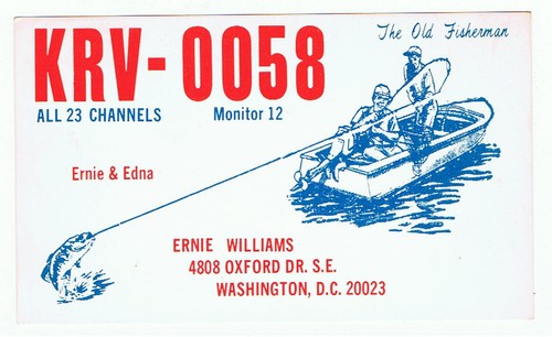 Old bass fishing postcard - old,