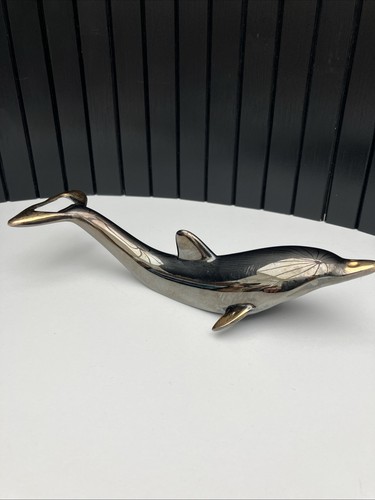 Vintage metal dolphin bottle - dolphin,