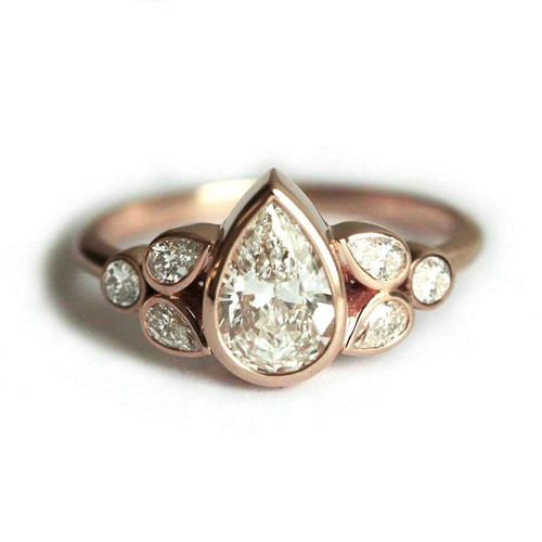 Pear cut diamond bezel set - bezel,