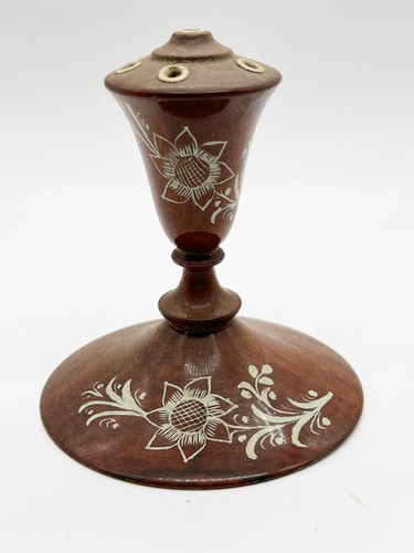 Vintage wooden ornate hatpin - wooden,