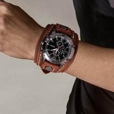Men Wrist Watch Wide Band Punk