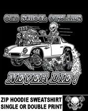Griffith Old School Muscle Hot Rod Outlaw Drag Race Car Zip Hoodie Sweatshirt
