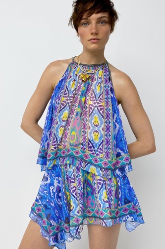 Zara printed short skirt - zara,