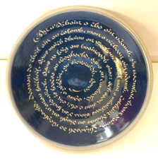 PERRY PORT POTTERY SCOTLAND Studio pottery Bowl THE LORDS PRAYER Vintage