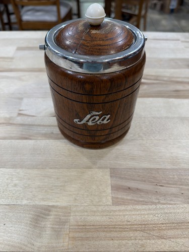 Mid century wooden tea - century, caddy