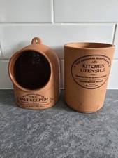 Vintage Henry Watson Pottery Suffolk Jar KITCHEN UTENSILS And SALT KEEPER