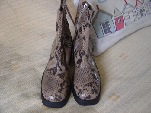 Real leather snakeskin boots