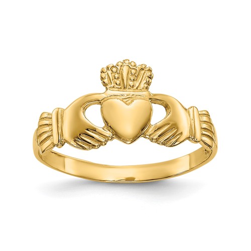 10k polished ladies claddagh - 10k,