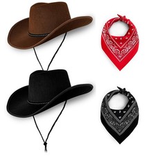 2 PACK COWBOY HAT WILD WEST COWGIRL WESTERN TEXAN FANCY DRESS HEN STAG PARTY