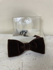 Vintage Velvet Bow Tie Chocolate Brown Evening Occasion Wear One Size