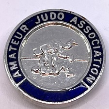 Vintage Amateur Judo Association AJA Enamel Lapel Pin Badge Martial Arts Collect