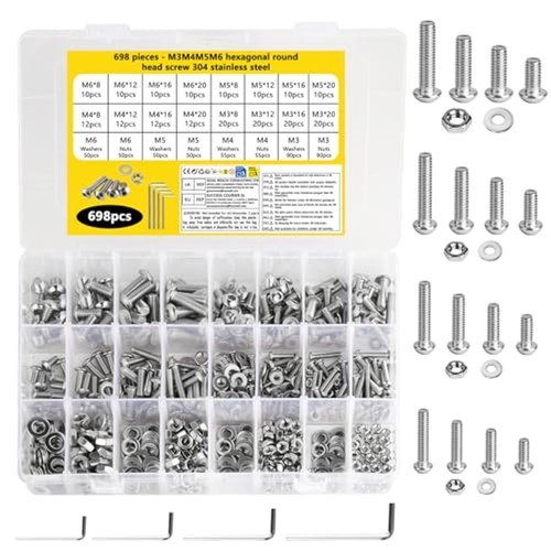 Bolts nuts set 698 pcs - set,