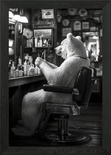 At the hairdressers Framed