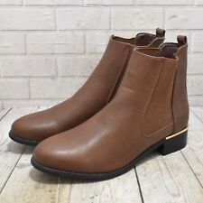 Womens Select Brown Low Heel Pull On Ankle Boots UK 8 EUR 41