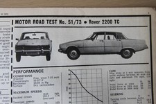 Original 1973 ROVER 2200 TC P6 Motor magazine road test No 51/73 (folded)