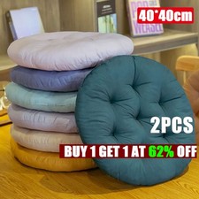 2X Solid Round Chair Seat Pad