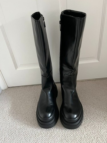 Zara knee high black boots